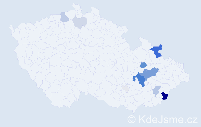 Příjmení: 'Čundrlová', počet výskytů 34 v celé ČR