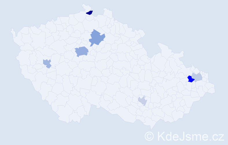 Příjmení: 'Jimenez', počet výskytů 12 v celé ČR