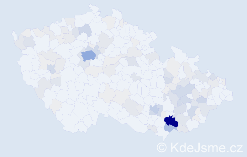 Příjmení: 'Krist', počet výskytů 405 v celé ČR