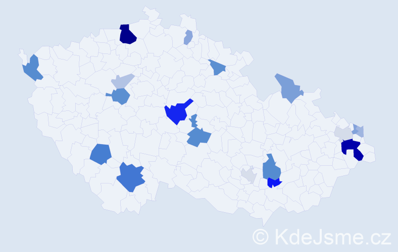 Příjmení: 'Szendreiová', počet výskytů 42 v celé ČR