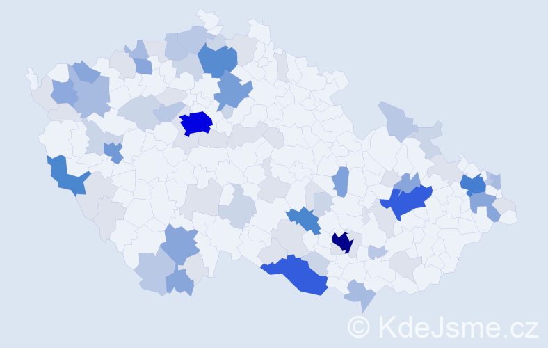 Příjmení: 'Hammer', počet výskytů 279 v celé ČR