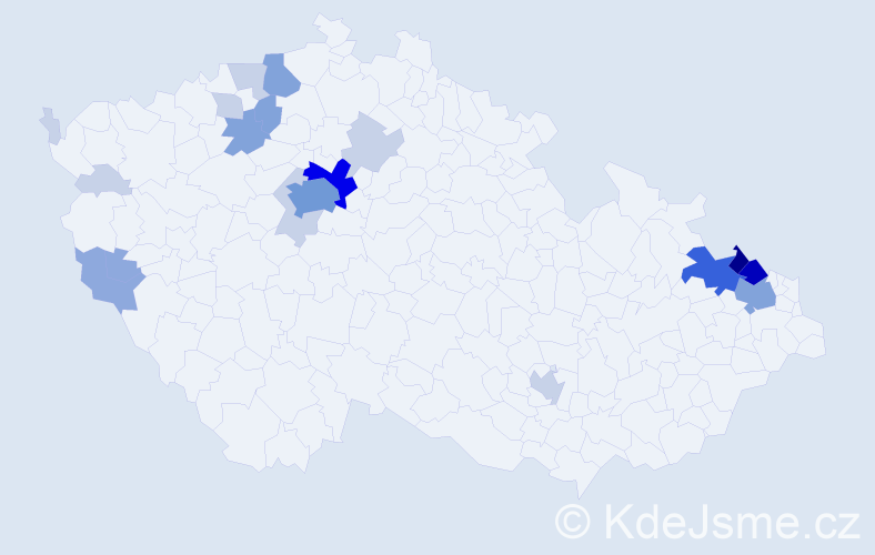 Příjmení: 'Dornová', počet výskytů 67 v celé ČR