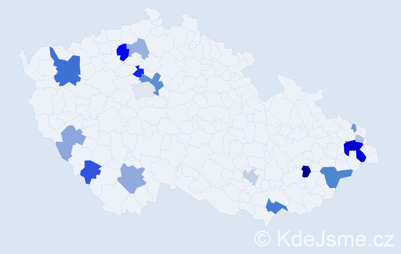 Příjmení: 'Gašková', počet výskytů 37 v celé ČR