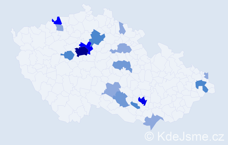 Příjmení: 'Duran', počet výskytů 42 v celé ČR