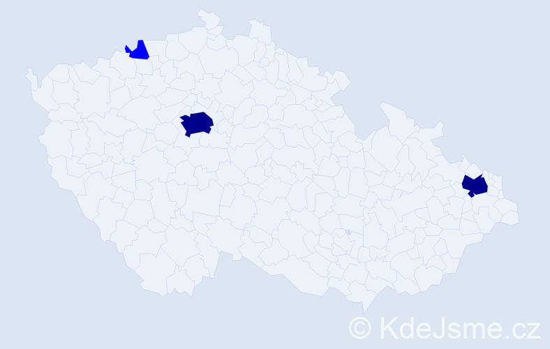 Příjmení: 'Blanar', počet výskytů 5 v celé ČR