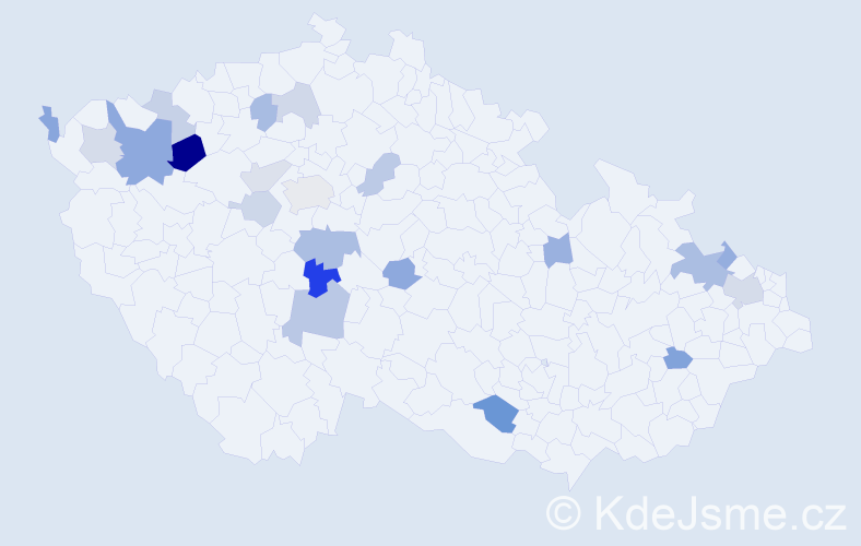 Příjmení: 'Uhliarová', počet výskytů 37 v celé ČR
