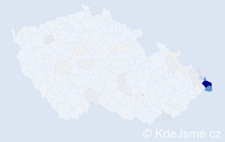 Příjmení: 'Konderlová', počet výskytů 257 v celé ČR