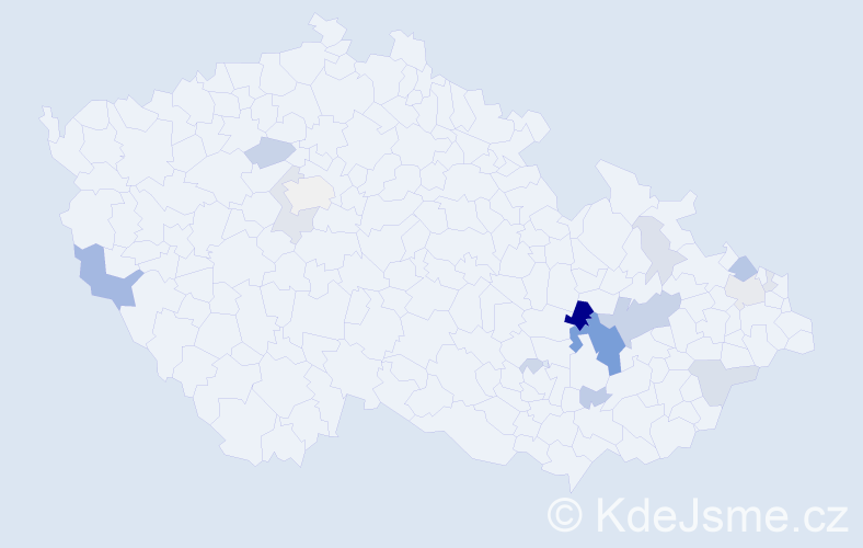 Příjmení: 'Pišťák', počet výskytů 48 v celé ČR