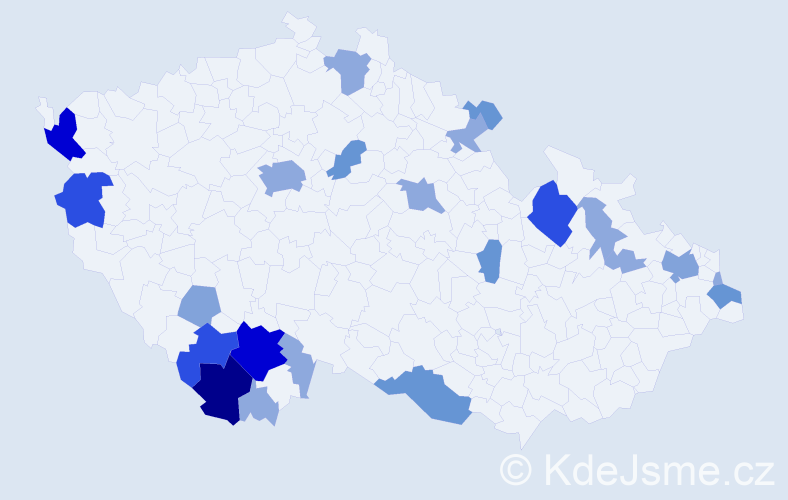 Příjmení: 'Faturová', počet výskytů 65 v celé ČR