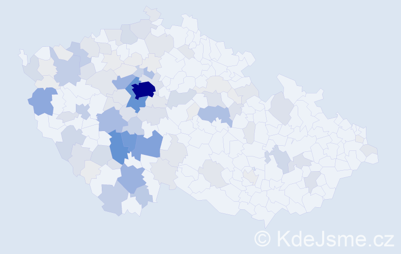 Příjmení: 'Mára', počet výskytů 406 v celé ČR