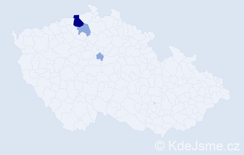 Příjmení: 'Hajdlová', počet výskytů 7 v celé ČR
