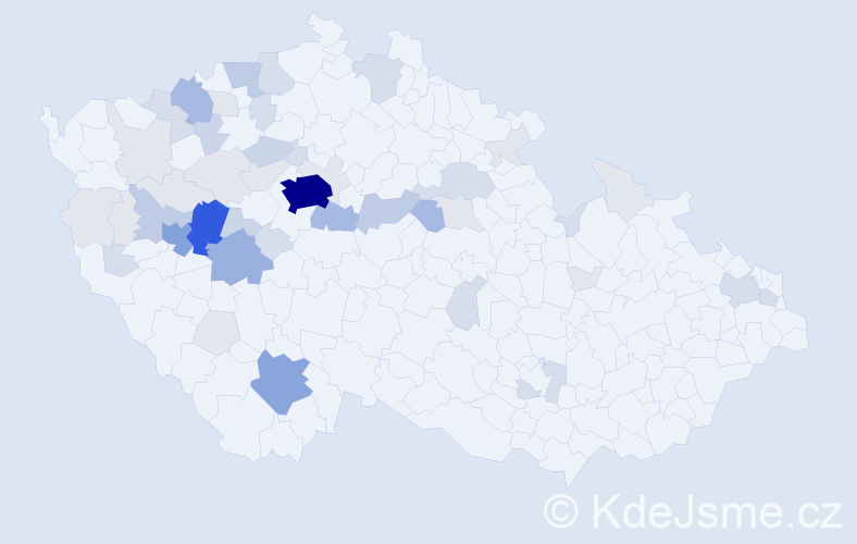 Příjmení: 'Hladová', počet výskytů 168 v celé ČR