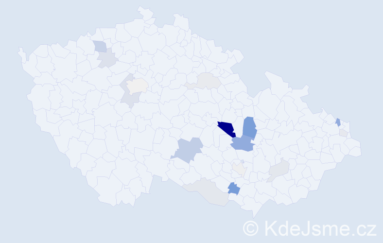 Příjmení: 'Leinveber', počet výskytů 40 v celé ČR