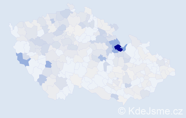 Příjmení: 'Kalous', počet výskytů 1155 v celé ČR