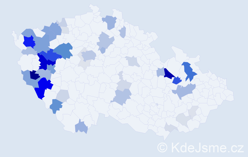 Příjmení: 'Steidlová', počet výskytů 159 v celé ČR