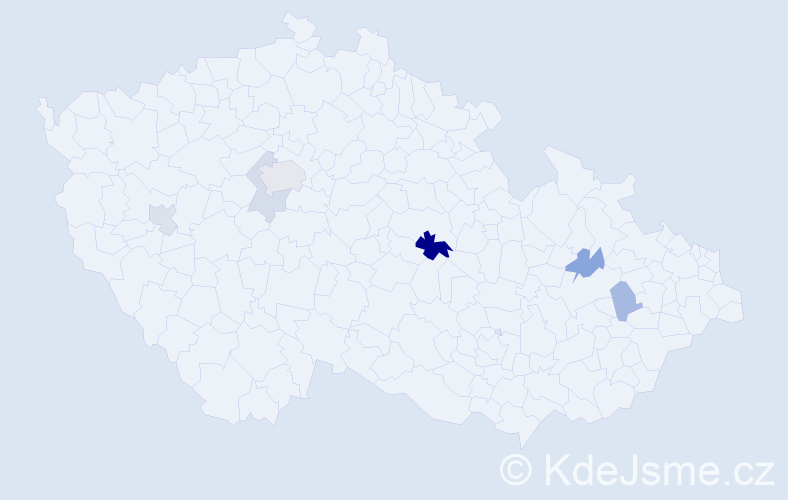 Příjmení: 'Voldanová', počet výskytů 11 v celé ČR