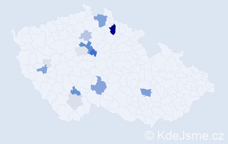 Příjmení: 'Bagin', počet výskytů 33 v celé ČR