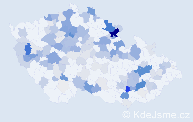 Příjmení: 'Bubeníčková', počet výskytů 519 v celé ČR