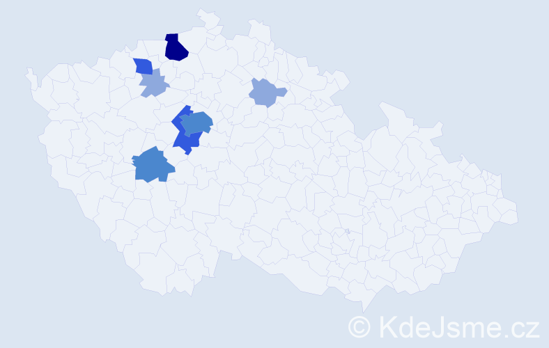 Příjmení: 'Löschnerová', počet výskytů 17 v celé ČR