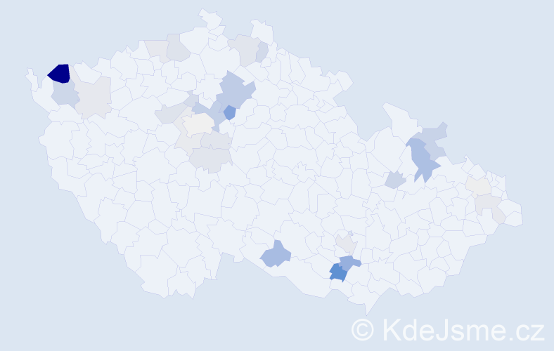 Příjmení: 'Kertészová', počet výskytů 57 v celé ČR