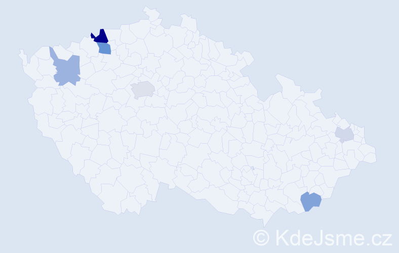 Příjmení: 'Mellen', počet výskytů 10 v celé ČR