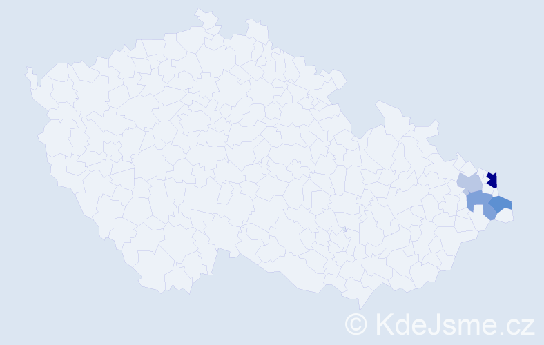 Příjmení: 'Kopiec', počet výskytů 6 v celé ČR