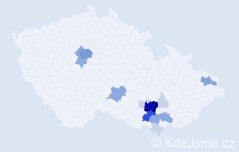 Příjmení: 'Fasorová', počet výskytů 63 v celé ČR