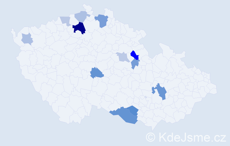 Příjmení: 'Ducká', počet výskytů 24 v celé ČR