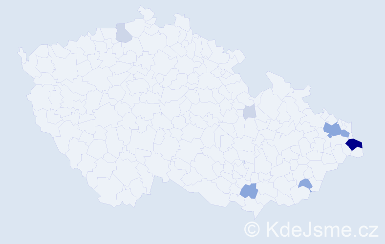 Příjmení: 'Kornutová', počet výskytů 26 v celé ČR