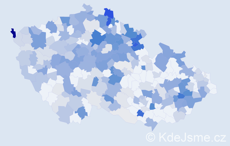 Příjmení: 'Rudolf', počet výskytů 1076 v celé ČR