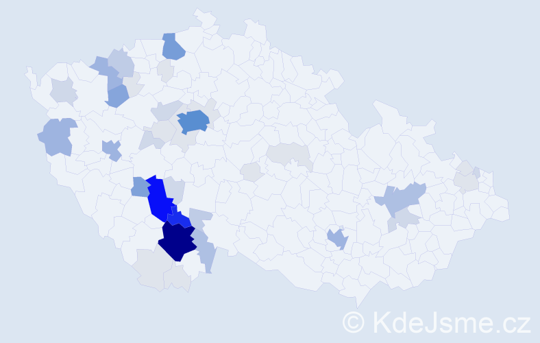 Příjmení: 'Bartuška', počet výskytů 168 v celé ČR