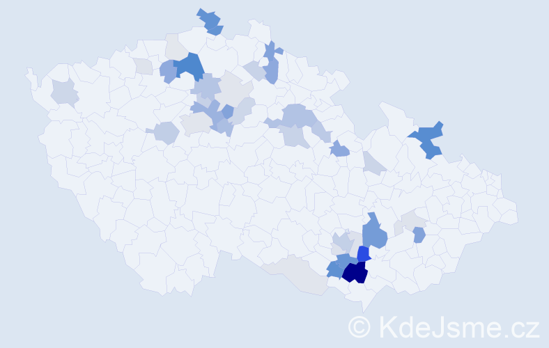 Příjmení: 'Relichová', počet výskytů 115 v celé ČR