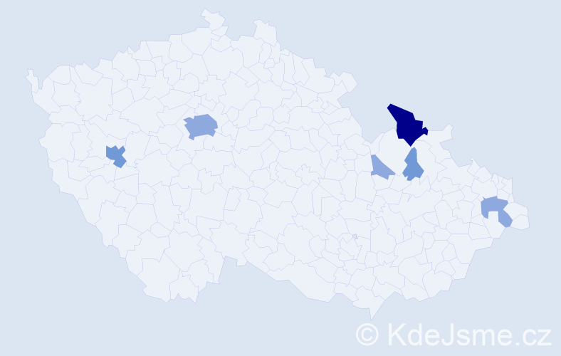 Příjmení: 'Ceperko', počet výskytů 13 v celé ČR