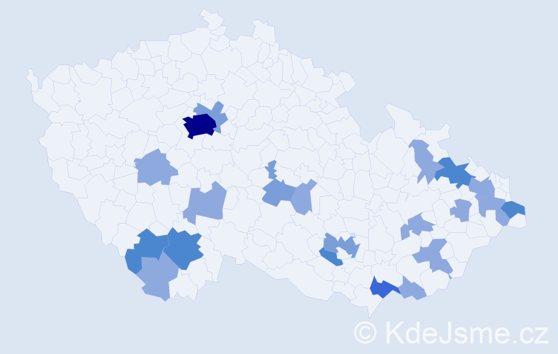 Příjmení: 'Viskupová', počet výskytů 47 v celé ČR