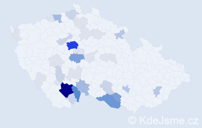 Příjmení: 'Šachlová', počet výskytů 119 v celé ČR