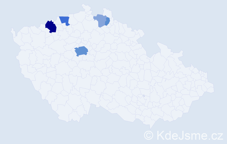 Příjmení: 'Wieden', počet výskytů 18 v celé ČR