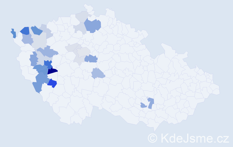 Příjmení: 'Rupert', počet výskytů 67 v celé ČR