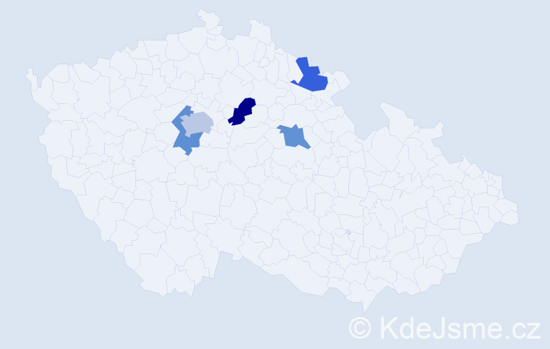Příjmení: 'Vetechová', počet výskytů 6 v celé ČR
