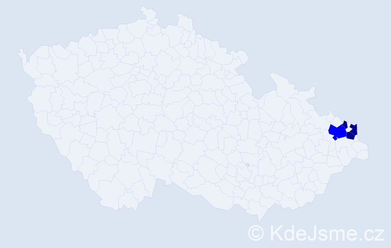Příjmení: 'Klimesová', počet výskytů 7 v celé ČR