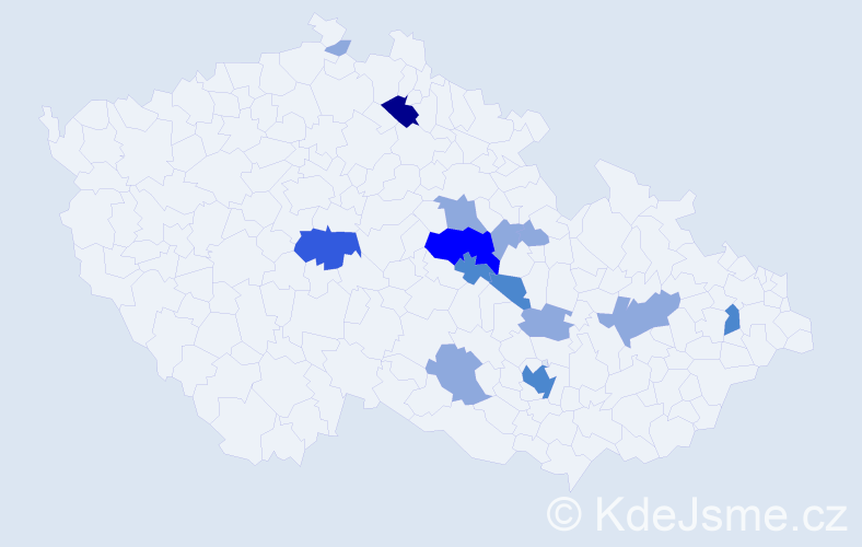 Příjmení: 'Zlevor', počet výskytů 27 v celé ČR