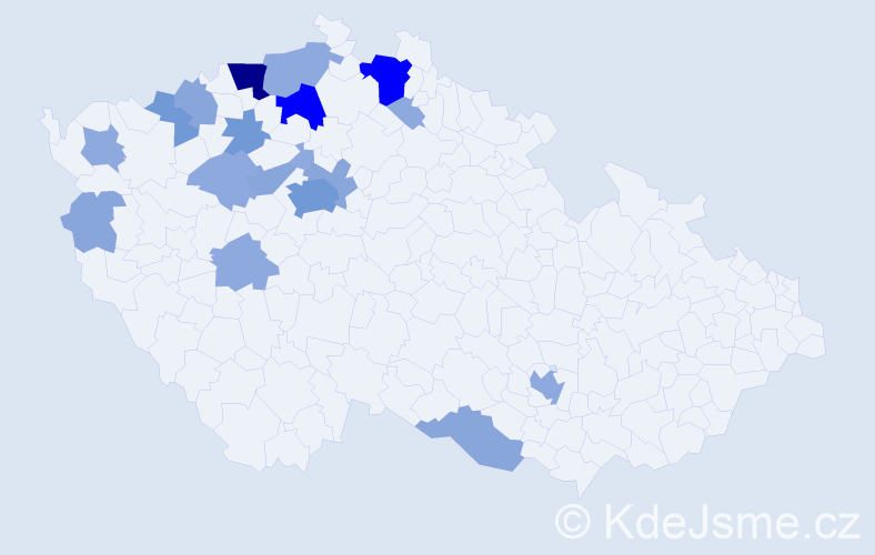 Příjmení: 'Liebscherová', počet výskytů 50 v celé ČR
