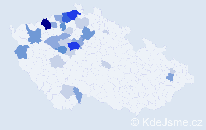Příjmení: 'Mittelbach', počet výskytů 82 v celé ČR