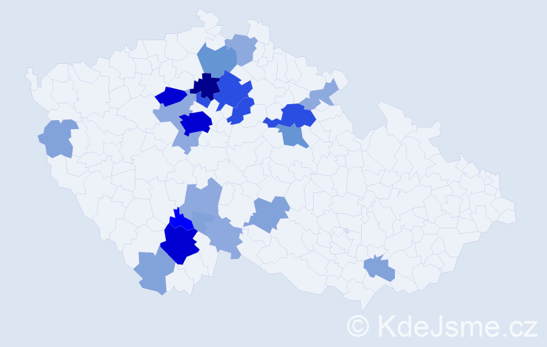 Příjmení: 'Melounek', počet výskytů 79 v celé ČR