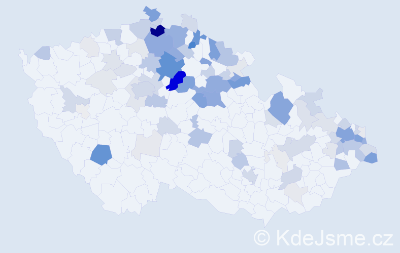 Příjmení: 'Havlas', počet výskytů 342 v celé ČR