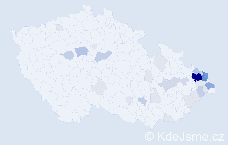 Příjmení: 'Knyblová', počet výskytů 116 v celé ČR