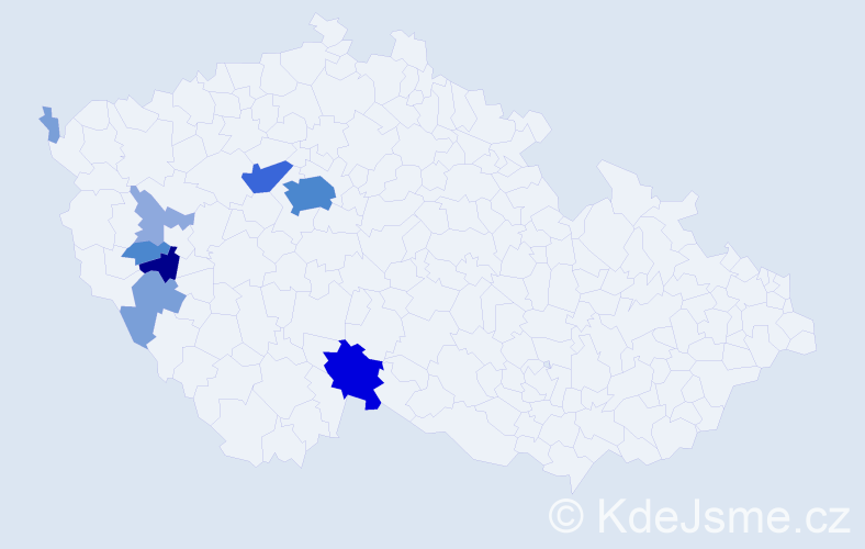 Příjmení: 'Hořká', počet výskytů 28 v celé ČR