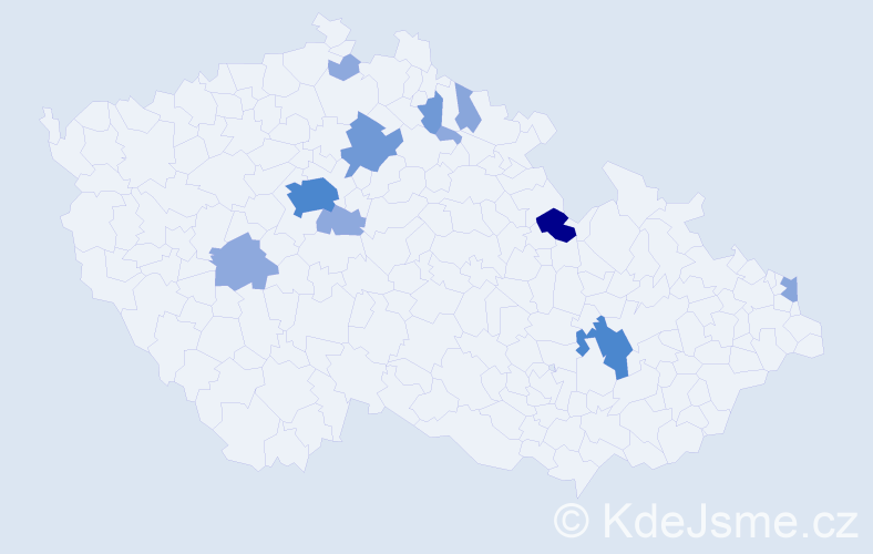 Příjmení: 'Zvercová', počet výskytů 31 v celé ČR