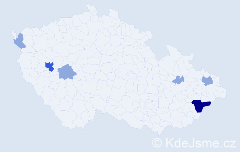 Příjmení: 'Pavlendová', počet výskytů 12 v celé ČR