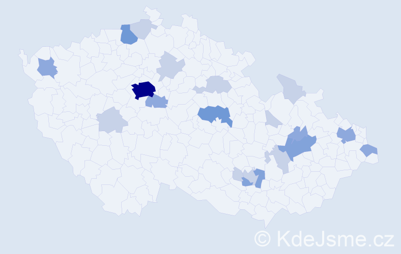 Příjmení: 'Černilová', počet výskytů 45 v celé ČR