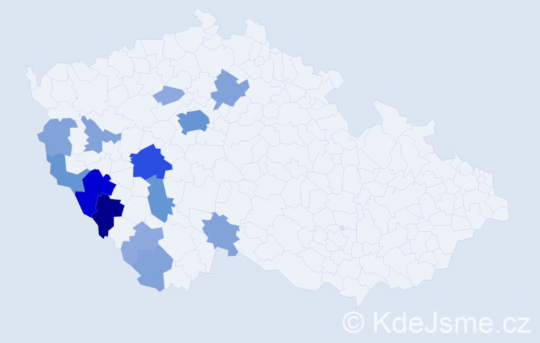 Příjmení: 'Haidinger', počet výskytů 41 v celé ČR